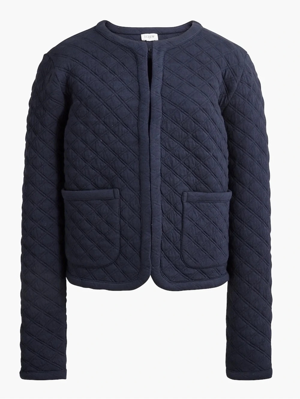 J. Crew Navy Quilted Cardigan Jacket